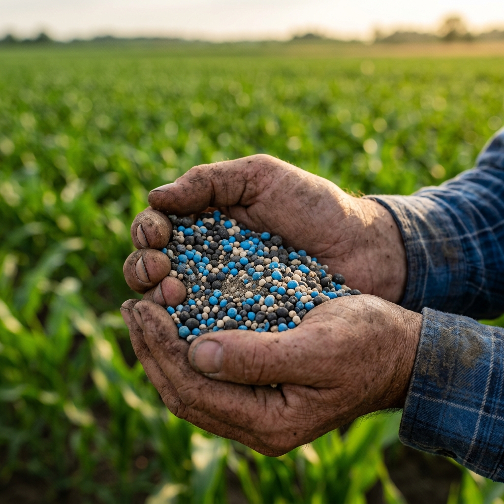 Premium NPK fertilizer granules — compound blend